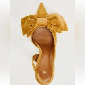 Zara Mustard Yellow Bow Heels